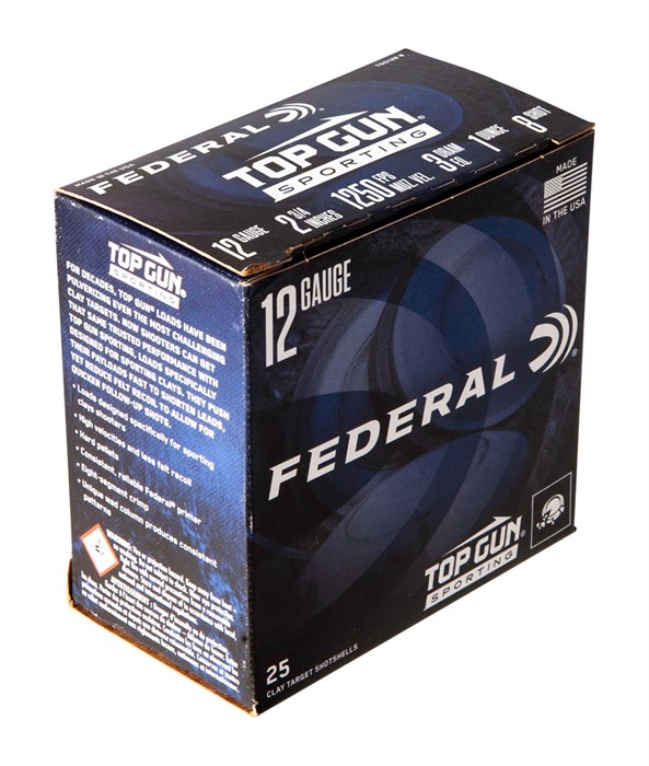 eral Top Gun Sporting 12 Gauge 2-3/4 1oz #8 1250 Fps 25/box Ammo