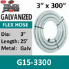 3" x 300" .015 Galvanized Exhaust Flex Hose G15-3300