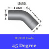 L3545-0909A 3.5" 45 Degree Exhaust Elbow 9" x 9" ID-OD Aluminized L3545-0909A