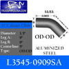L3545-0909SA 3.5" 45 Degree Exhaust Elbow 9" x 9" OD-OD Aluminized