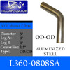 3" 60 Degree Exhaust Elbow 8" x 8" OD-OD- Aluminized L360-0808SA
