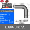 L390-0707A 3" 90 Degree Exhaust Elbow 7" x 7" ID-OD Aluminized