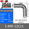 4" Exhaust Elbow 90 Degree 12" x 12" ID-OD Aluminized L490-1212A