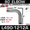 4" Exhaust Elbow 90 Degree 12" x 12" ID-OD Aluminized L490-1212A
