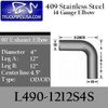 4" Exhaust Elbow 90 Degree 12" x 12" OD-OD 409 Stainless Steel L490-1212S4S
