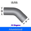 L515-0404A 5" 15 Degree Exhaust Elbow 4" x 4" ID-OD Aluminized L515-0404A