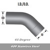 L545-1212S4 5" 45 Degree Exhaust Elbow 12" x 12" ID-OD 409 Stainless Steel