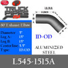 5" 45 Degree Exhaust Elbow 15" x 15" ID-OD Aluminized L545-1515A