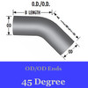L545-1515SA 5" 45 Degree Exhaust Elbow 15" x 15" OD-OD Aluminized L545-1515SA