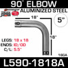 5" 90 Degree Exhaust Elbow 18" x 18" ID-OD Aluminized L590-1818A
