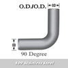 L590-1818S4S 5" 90 Degree Exhaust Elbow 18" x 18" OD-OD 409 Stainless Steel L590-1818S4S