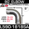 5" 90 Degree Exhaust Elbow 18" x 18" OD-OD Aluminized L590-1818SA