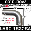 5" 90 Degree Exhaust Elbow 18" x 32" OD-OD Aluminized L590-1832SA