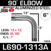 6" 90 Degree Exhaust Elbow 13" x 13" ID-OD Aluminized L690-1313A