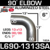 6" 90 Degree Exhaust Elbow 13" x 13" OD-OD Aluminized L690-1313SA