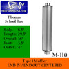 M-110 Type 1 Muffler 8.5" Round x 29.5" Body 3.5" IN 4" OUT 36" Overall