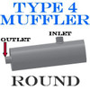 M-724 Type 4 Round Muffler 11" x 36" 4" IN-OUT