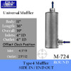 M-724 Type 4 Round Muffler 11" x 36" 4" IN-OUT