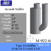 M-922-6 Type 3A Muffler 9" x 22" 6" INLET 6" OUTLET