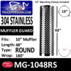 MG-1048RS 10" x 48" 180 Deg Shield Round Holes Stainless Steel KIT