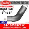 14-13059RCP Peterbilt 377 6" to 5" Right Chrome Elbow PB6-13059RC