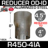 4.5" OD to 4" ID Exhaust Reducer Aluminized Pipe R45O-4IA