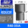 4" OD to 3.5" ID Exhaust Reducer Aluminized Pipe R4O-35IA