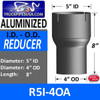 5" ID to 4" OD Exhaust Reducer Aluminized Pipe R5I-4OA
