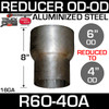 R6O-4OA 6" OD to 4" OD Exhaust Reducer Aluminized Pipe