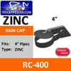 4 inch Zinc Plated Exhaust Rain Cap RC-400