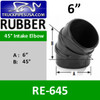 RE-645 6" 45 Degree Air Intake Rubber Elbow