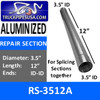 RS-3512A 3.5 inch x 12 inch Aluminized Exhaust Repair Section ID-ID