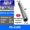 4 inch x 18 inch Aluminized Exhaust Repair Section ID-ID
