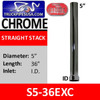 5" x 36" Straight Cut Chrome Exhaust Stack ID End S5-36EXC