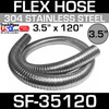 3.5" x 120" .018 304 304 Stainless Steel Flex Exhaust Hose SF-35120