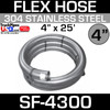 4" x 300" 304 Stainless Steel Flex Exhaust Hose SF-4300