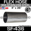 4" x 36" 304 Stainless Steel Flex Exhaust Hose SF-436