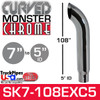 7" x 108" Curved Top Monster Chrome Stack Reduced to 5" ID