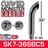 7" x 36" Curved Top Monster Chrome Stack Reduced to 5" OD