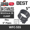 5" Westfalia 304 Stainless Steel Exhaust Band Clamp WFC-5SS