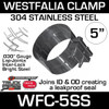 5" Westfalia 304 Stainless Steel Exhaust Band Clamp WFC-5SS