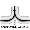 Y-500C 5'' Chrome Y-Pipe Exhaust with Plate 14" x 25"