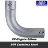 1-508 SS 5" 90 Degree Elbow 14.5" x 14.5" ID-OD 304 Stainless Steel 1-508 SS