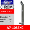 A7-108EXC | 7" x 108" Aussie Cut Chrome Exhaust Stack Pipe