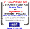 7PK-9052RF 7" Peterbilt Retro 379 Chrome Stack Kit - 7PK-9052RF