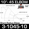10" 45 Degree Exhaust Elbow 10" CLR, 4.14" Leg 3-1045-10