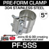 5" Preformed Stainless Steel Exhaust Seal Clamp PF-5SS