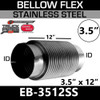 3.5" ID x 12" 321 Stainless Steel Bellows Flex Pipe EB-3512SS