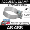 4" Stainless AccuSeal Band Exhaust Clamp 430 Stainless AS-4SS