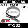 AT-3SS Clamp 3 inch Air T-Bolt Stainless Steel